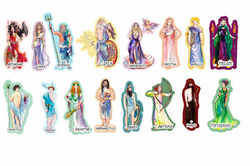 Greek Gods and Goddesses stickers/Pack of 32 paper stickers(16 Greek Gods x 2)Perfect for paper crafts,journals or kids' parties!