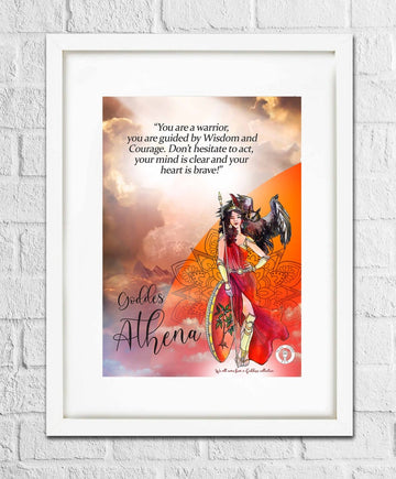 Goddess Athena Art Print | Wisdom & Arts A5 Poster