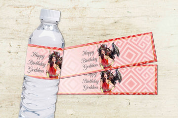 Greek Goddess Water Bottle Wrappers | Printable Party Decor