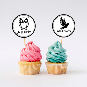 Greek Gods symbols cupcake toppers/ digital files, instant download/For Greek Mythology and Percy Jackson inspired parties/two files