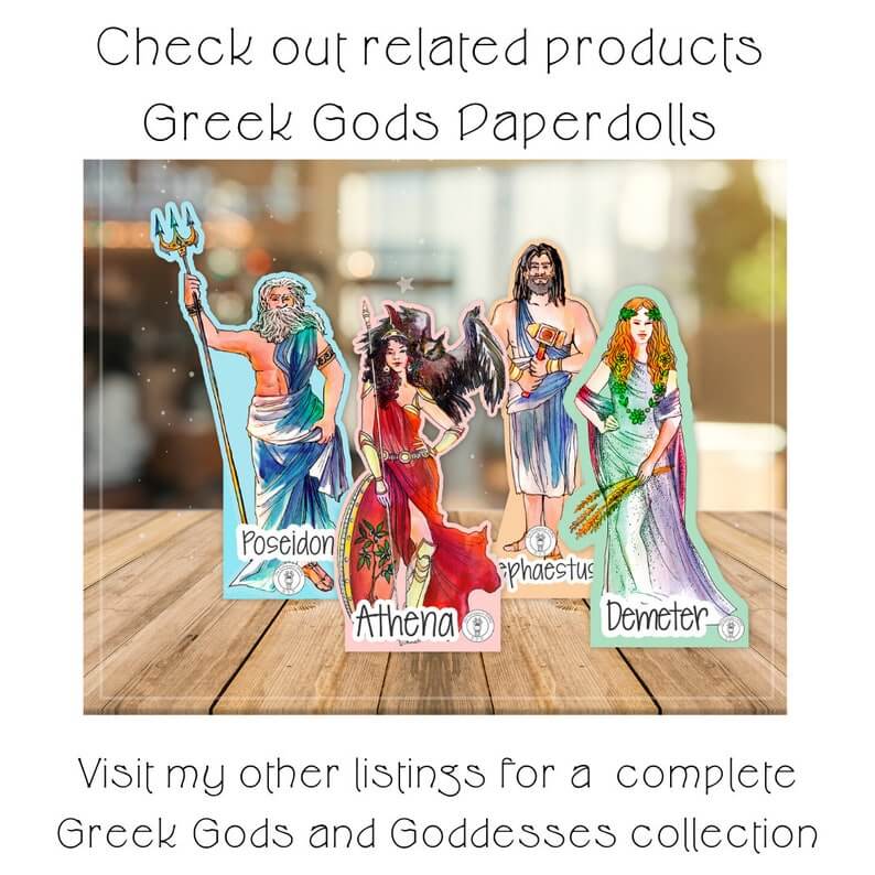Greek Gods Poster, 14 Greek Gods and Goddesses included/A3, A4 size laminated poster/perfect for teaching about Greek Mythology