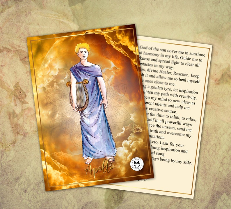 Apollo & Hermes Prayer Cards | Greek Gods Invocation