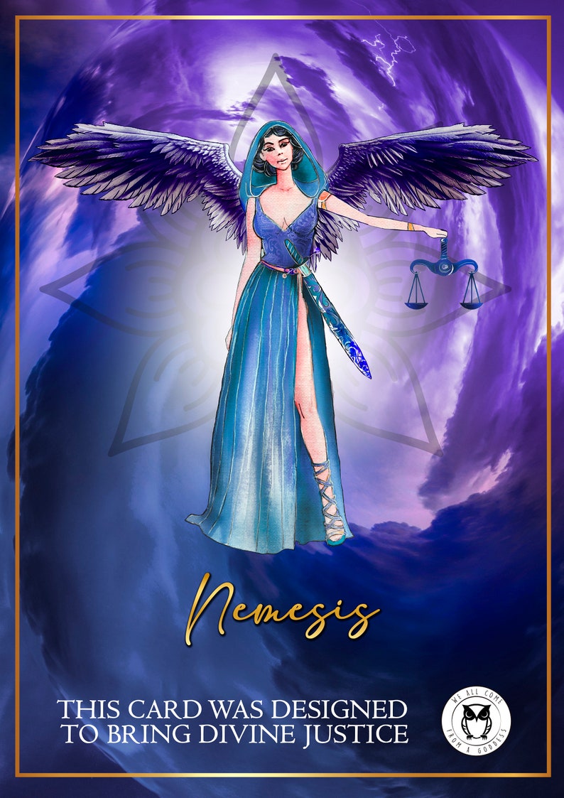 Nemesis card/Greek Goddess Nemesis card/Divine Justice card/Goddess of Divine Justice
