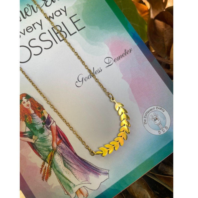 Goddess Demeter necklace/Nature necklace/Goddess of Earth necklace/Goddess Demeter symbol necklace,Goddess of Fertility,stainless steel