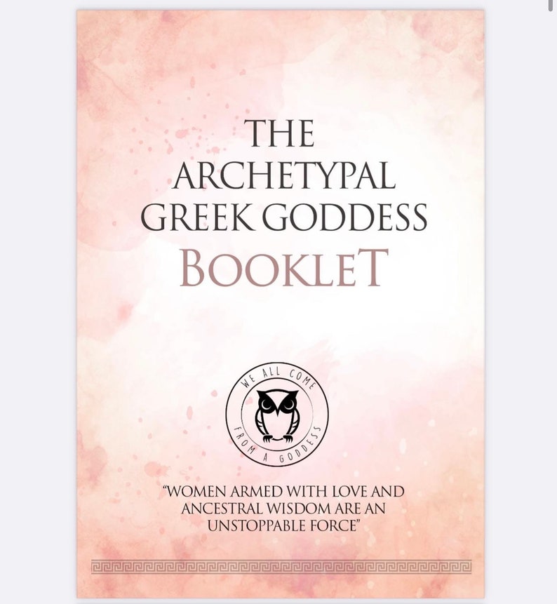 Illustration of a woman dressed in a flowing purple and pink dress, with a title 'ARE YOU AN APHRODITE? DISCOVER THE GODDESS WITHIN' above her.