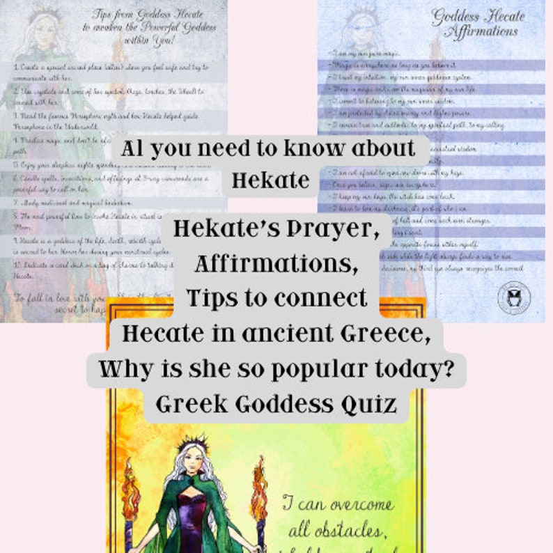 Connecting with Hekate,Greek Goddess of Witchcraft, are you a witch,Affirmations, Tips, Art prints,3 videos
