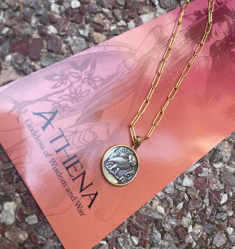 Goddess Athena necklace/Greek Goddess jewerly/Goddess Athena symbol necklace stainless steel, symbol of wisdom necklace, Goddess Athena gift