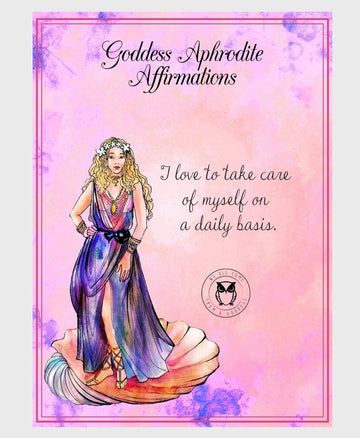 Goddess Aphrodite Affirmation cards, 20 different messages/connect with your inner Goddess, tips and affirmations