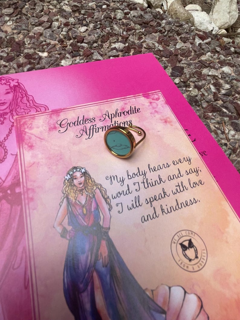 Goddess Aphrodite ring/turquoise ring/Aphrodite ring/stainless steel ring