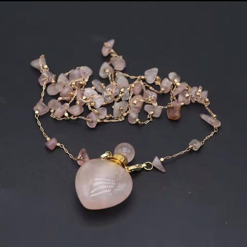 Goddess Aphrodite self-love activator/Rose Quartz Perfume Bottle Neckl…


