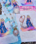 Goddess Aphrodite self-love activator/Rose Quartz Perfume Bottle Neckl…

