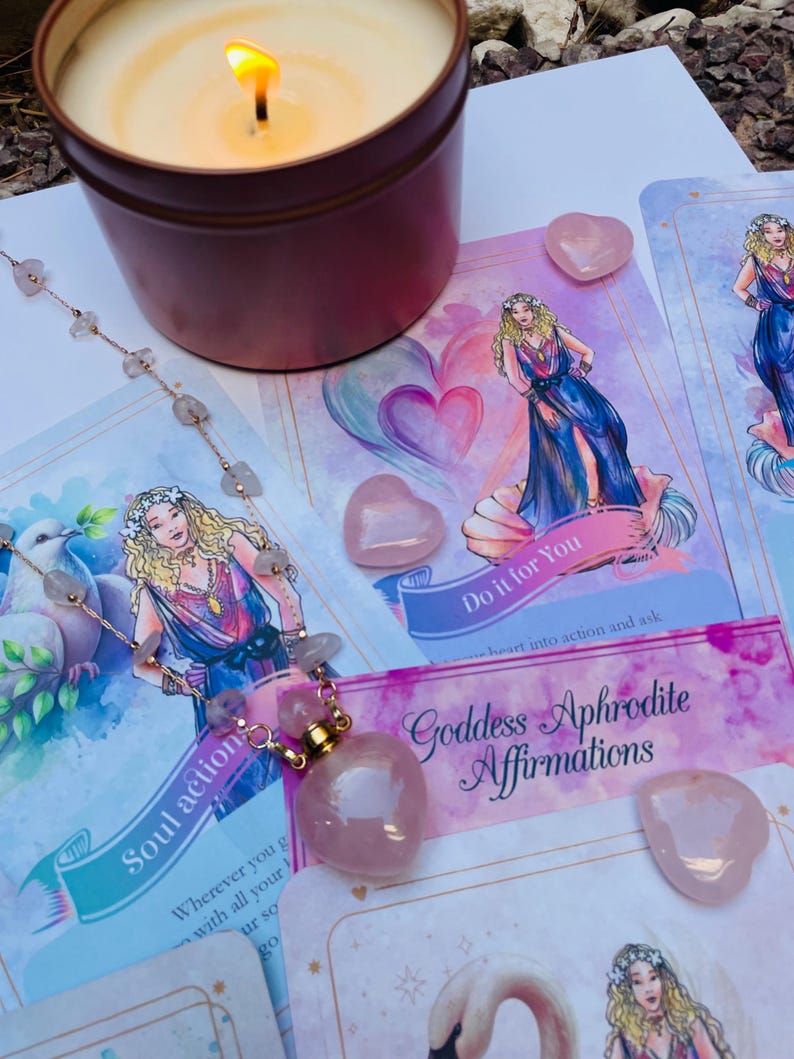 Goddess Aphrodite self-love activator/Rose Quartz Perfume Bottle Neckl…

